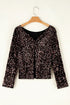Sequin Long Sleeve Cutout Back Top